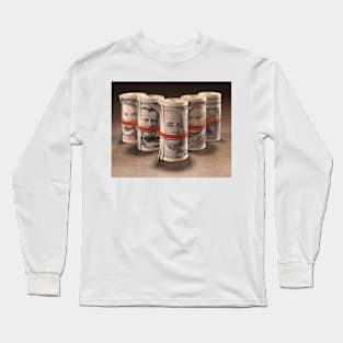 Dollar bills rolled up, illustration (F011/4650) Long Sleeve T-Shirt